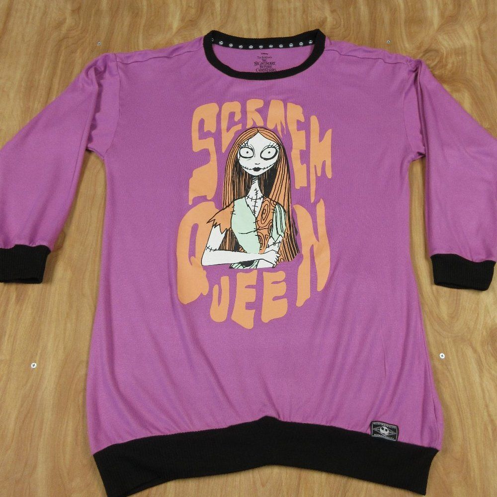 DISNEY Nightmare Before Christmas‎ Sleep Shirt Size M (8-10) Purple Nightgown